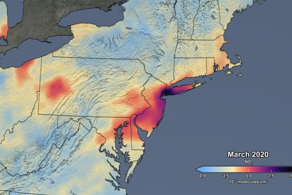 Thermal graph of the North-Eastern United States 