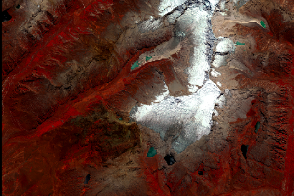 Satellite view of the llaca glacier