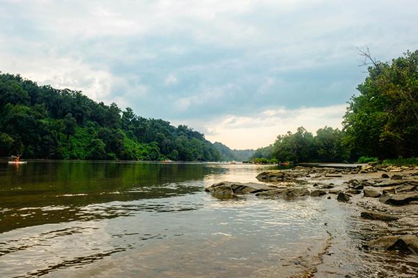 Looking down the Potomac River at Fletcher's Cove.