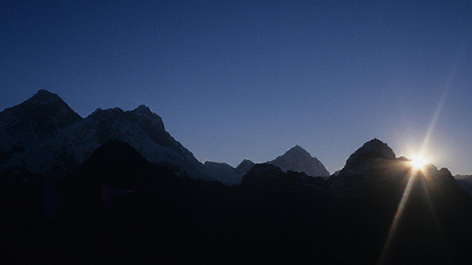 Sunrise over the Himalayas, Nepal.